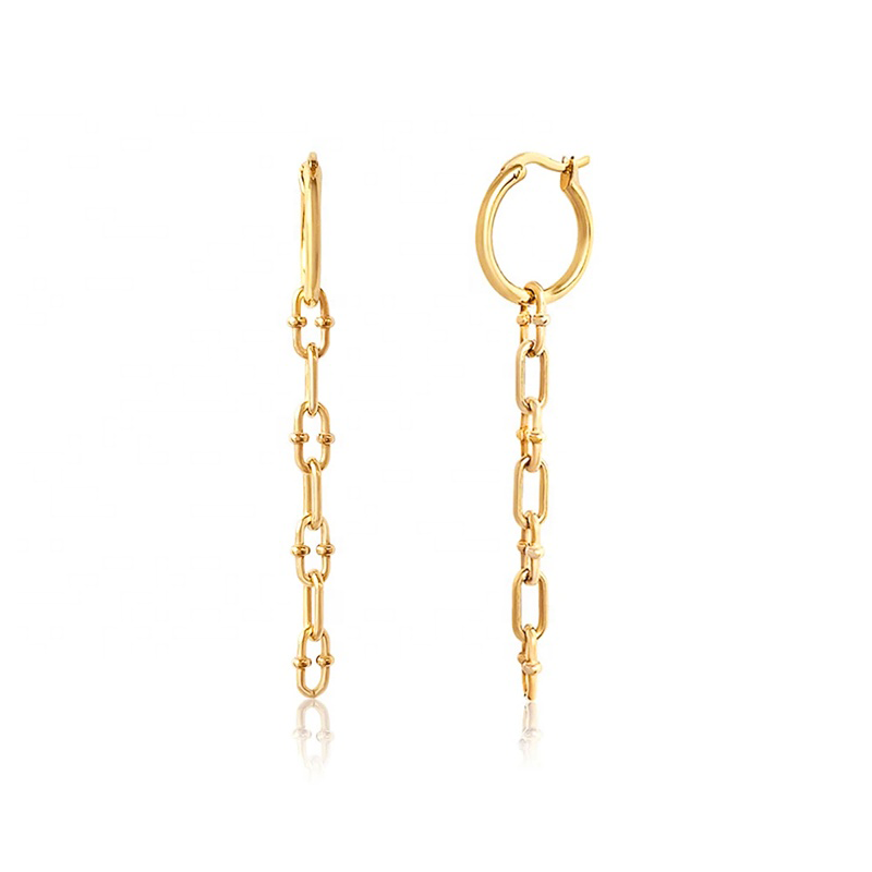 VINTAGE CHAIN HOOPS EARRINGS