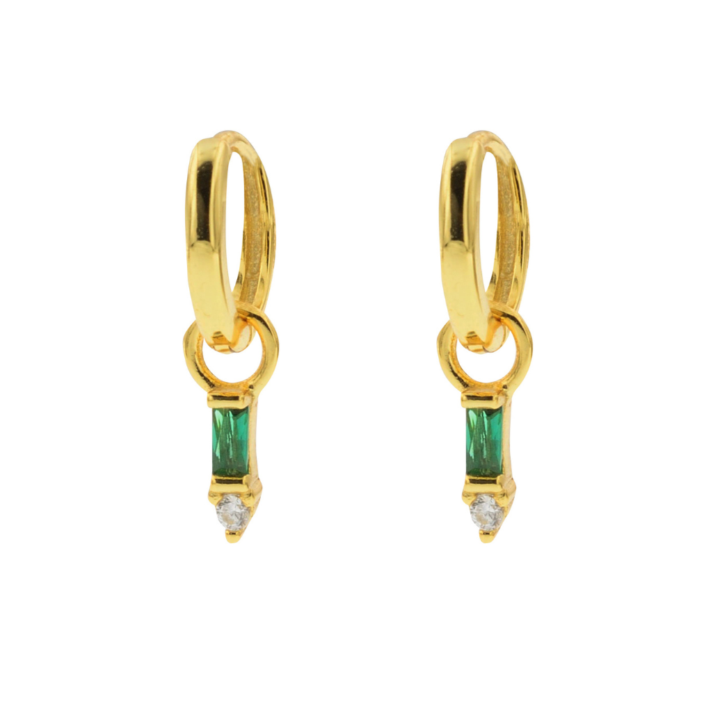 CERCHI SMALL CON BAGUETTE PENDENTE
